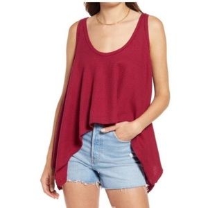 We The Free - Free People Sing La La Swing Tank in goji berry SMALL oversized